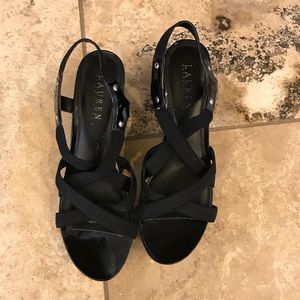 Lauren Ralph Lauren Patent Wedge Strappy Sandal